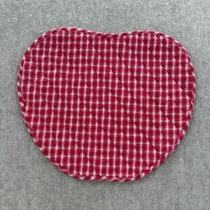 VTG Set of 6 Apple / Heart Placemats Red White Gingham Quilted Farmhouse Decor